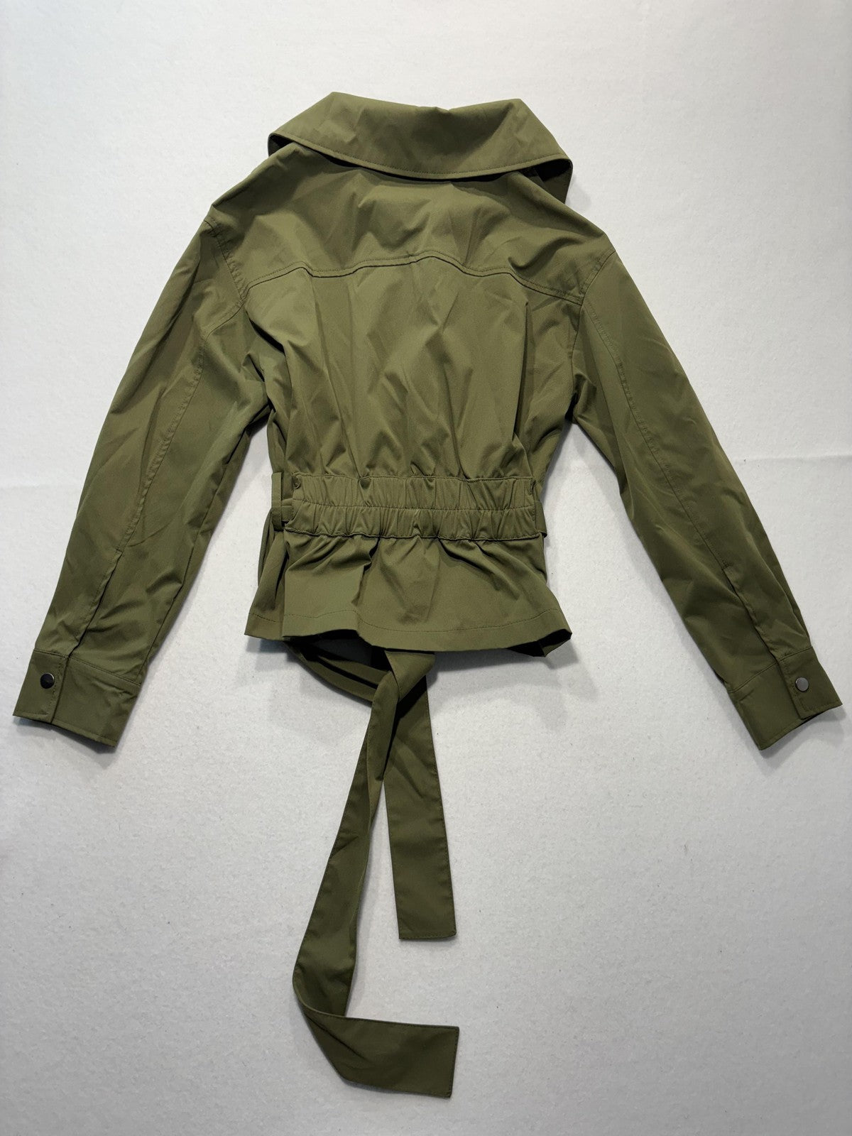 Bagatelle Collection Jacket Womens M Green Belted Military Full Zip Utility