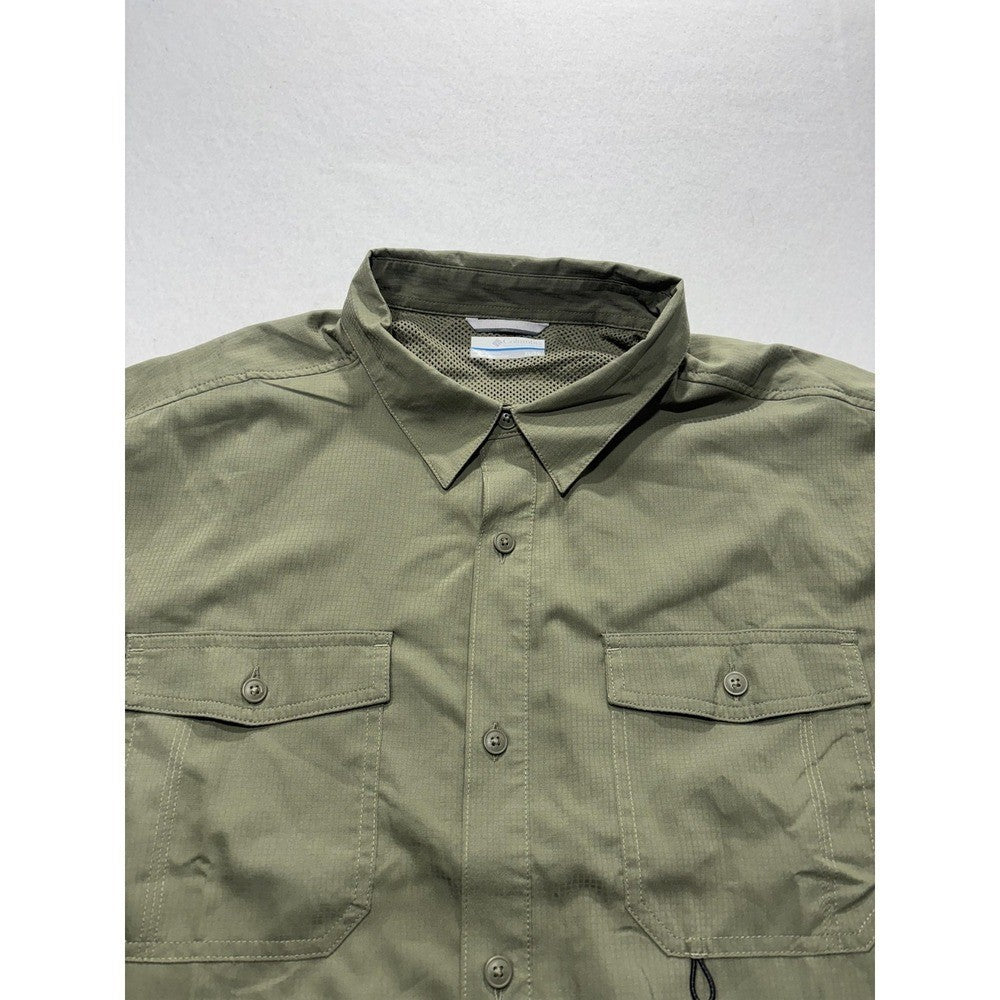 Columbia Omni-Shade Shirt Mens XL Green Long Sleeve Fishing Button Up XM2815