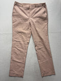 Anne Klein Dress Pants Womens 8 Pink Twill Straight Leg Gold Button Work Career