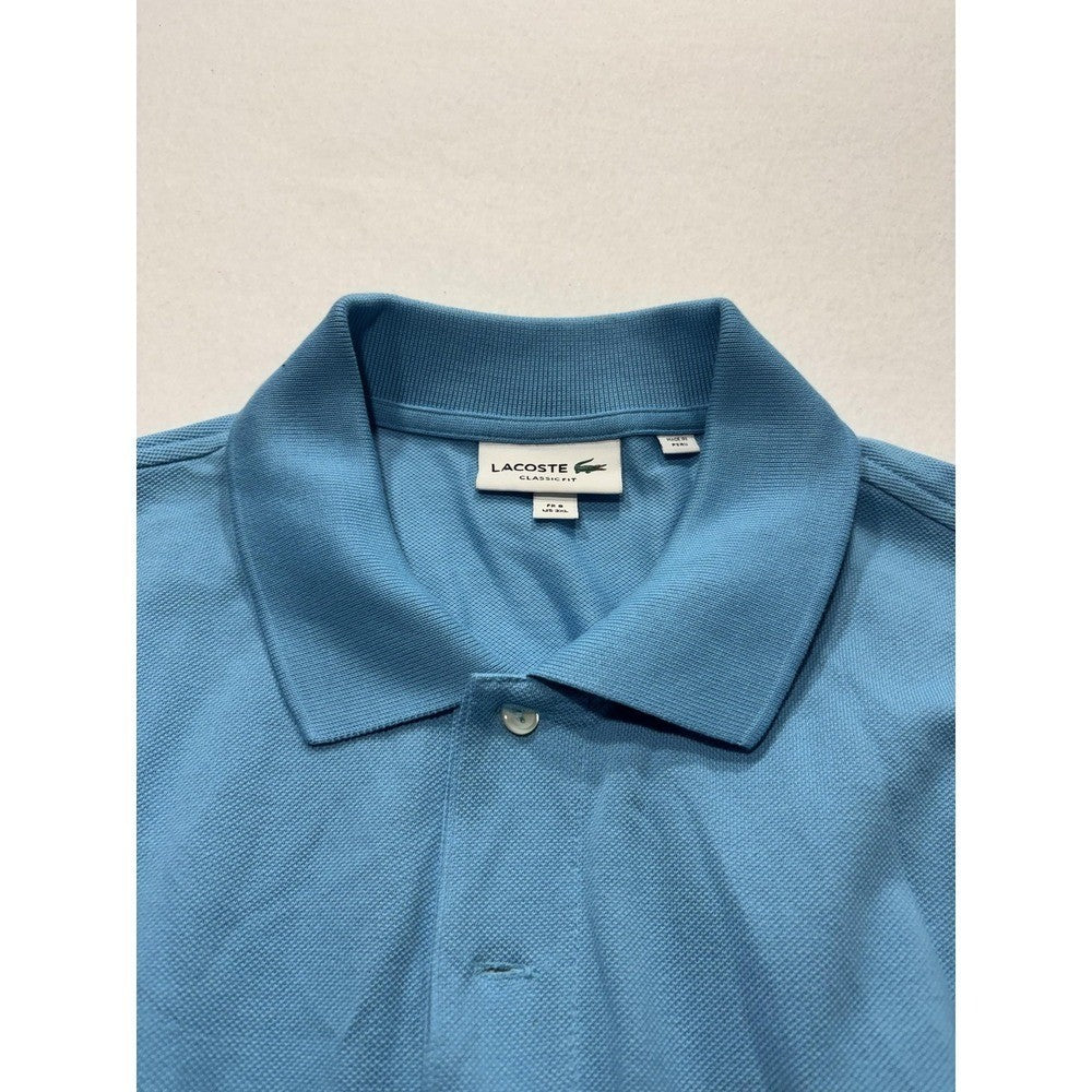 Lacoste Polo Shirt Mens 3XL Blue Classic Fit Pique Cotton Short Sleeve Logo