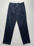 Frank And Oak Corduroy Pants Mens 32x26 Blue Pleated Relaxed Cropped Tapered