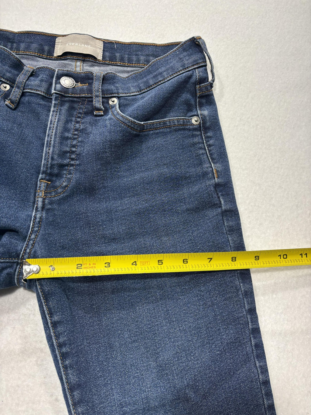 Everlane Jeans Womens 28 Blue Medium Wash Skinny Mid Rise Stretch Denim 28x27