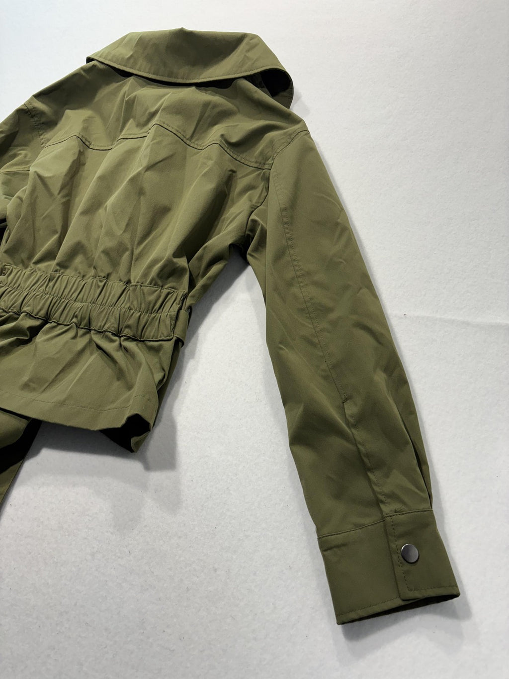 Bagatelle Collection Jacket Womens M Green Belted Military Full Zip Utility