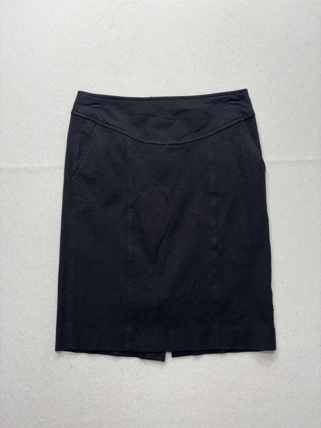 Banana Republic Skirt Womens 0 Black Stretch Knee Length Pencil Twill Work