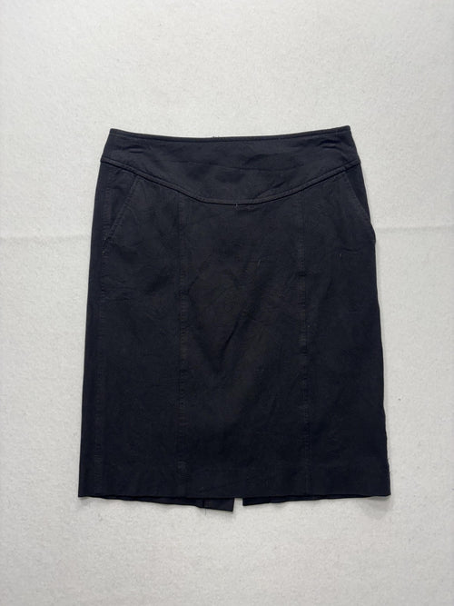Banana Republic Skirt Womens 0 Black Stretch Knee Length Pencil Twill Work