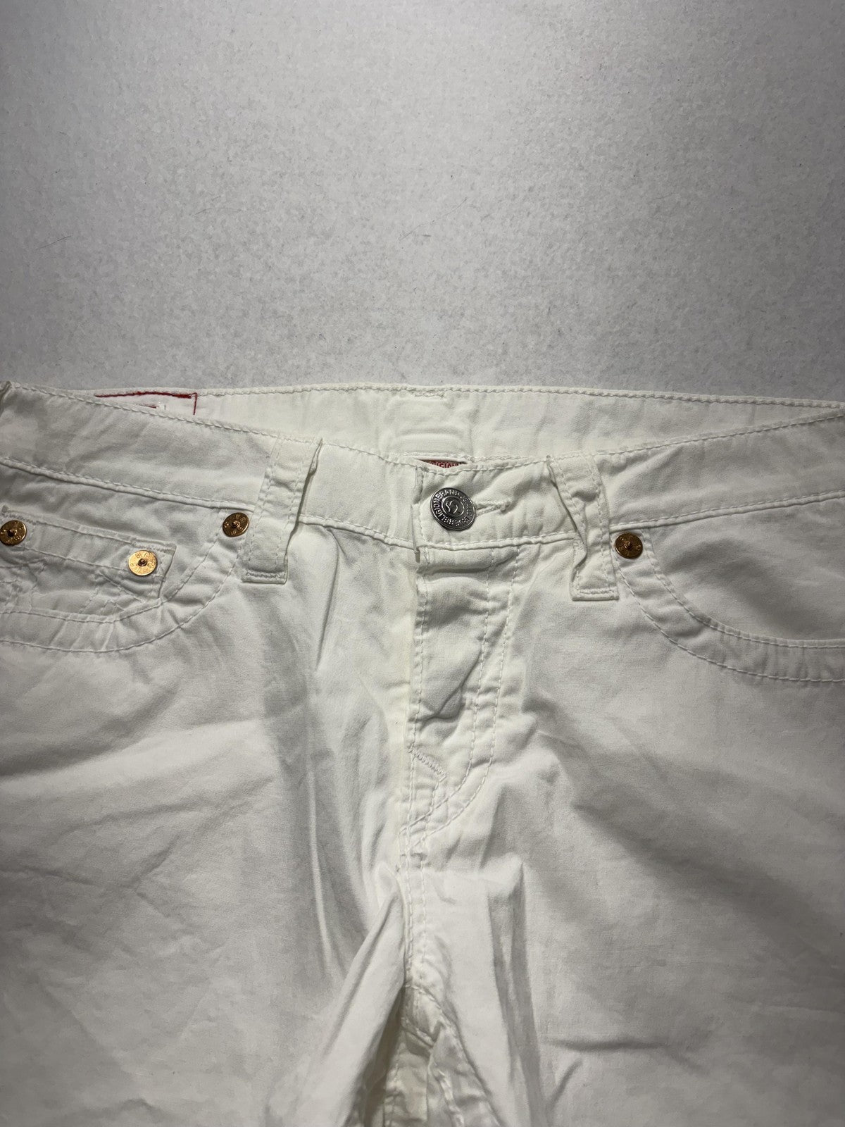 True Religion Shorts Womens 28 White Romy Denim Chino 5 Pocket Stretch Summer