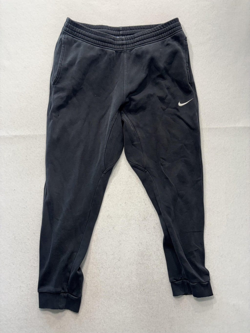 Nike Jogger Pants Mens Large Gray Fleece Elastic Waist Tapered Athletic Pockets