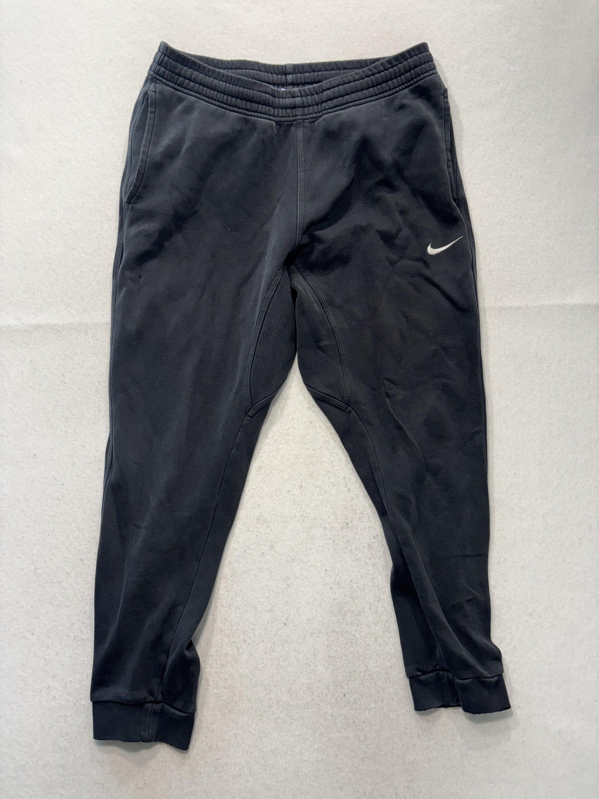 Nike Jogger Pants Mens Large Gray Fleece Elastic Waist Tapered Athletic Pockets