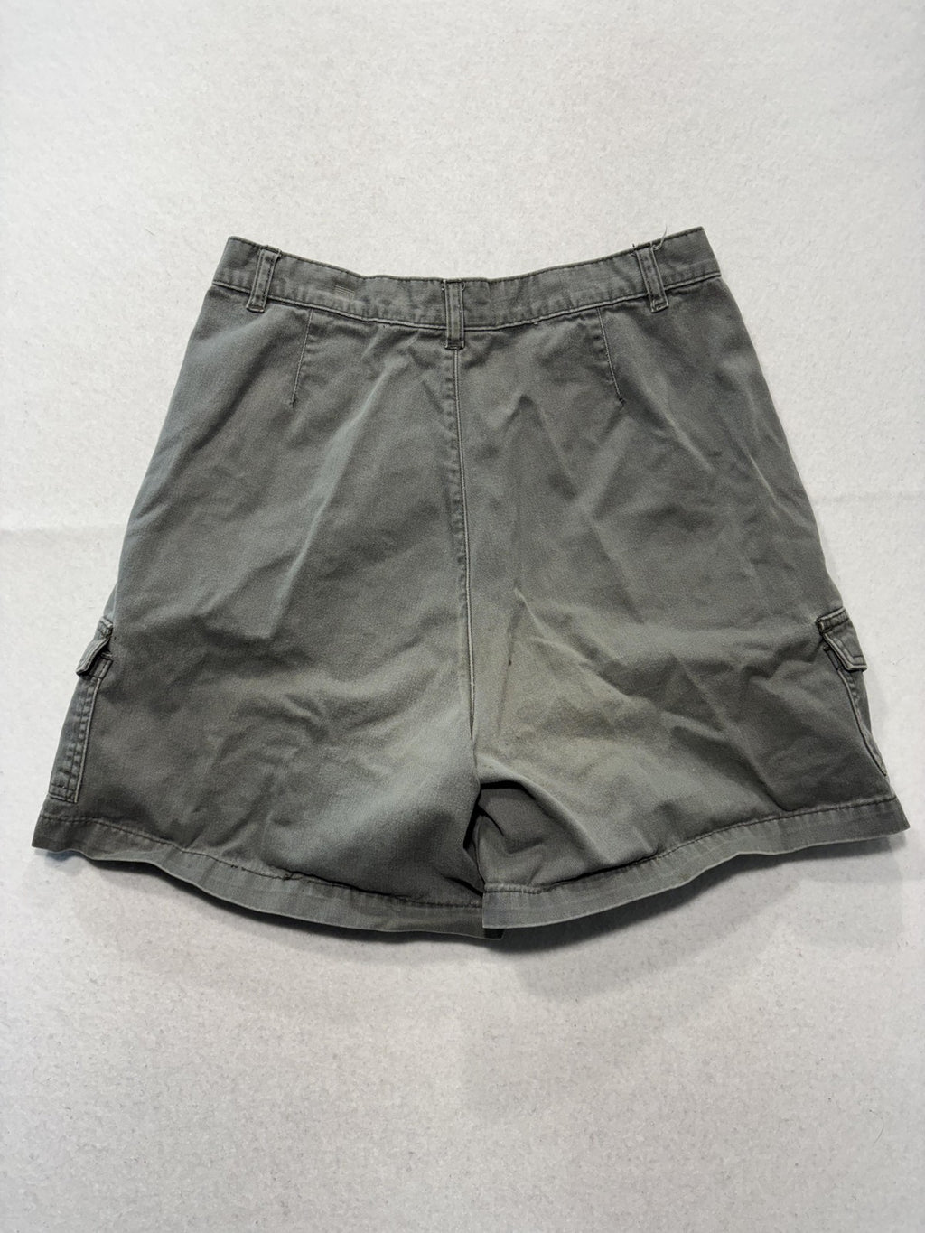 Premier International Shorts Womens 16 Gray Cargo Pleated Twill Relaxed RN67227