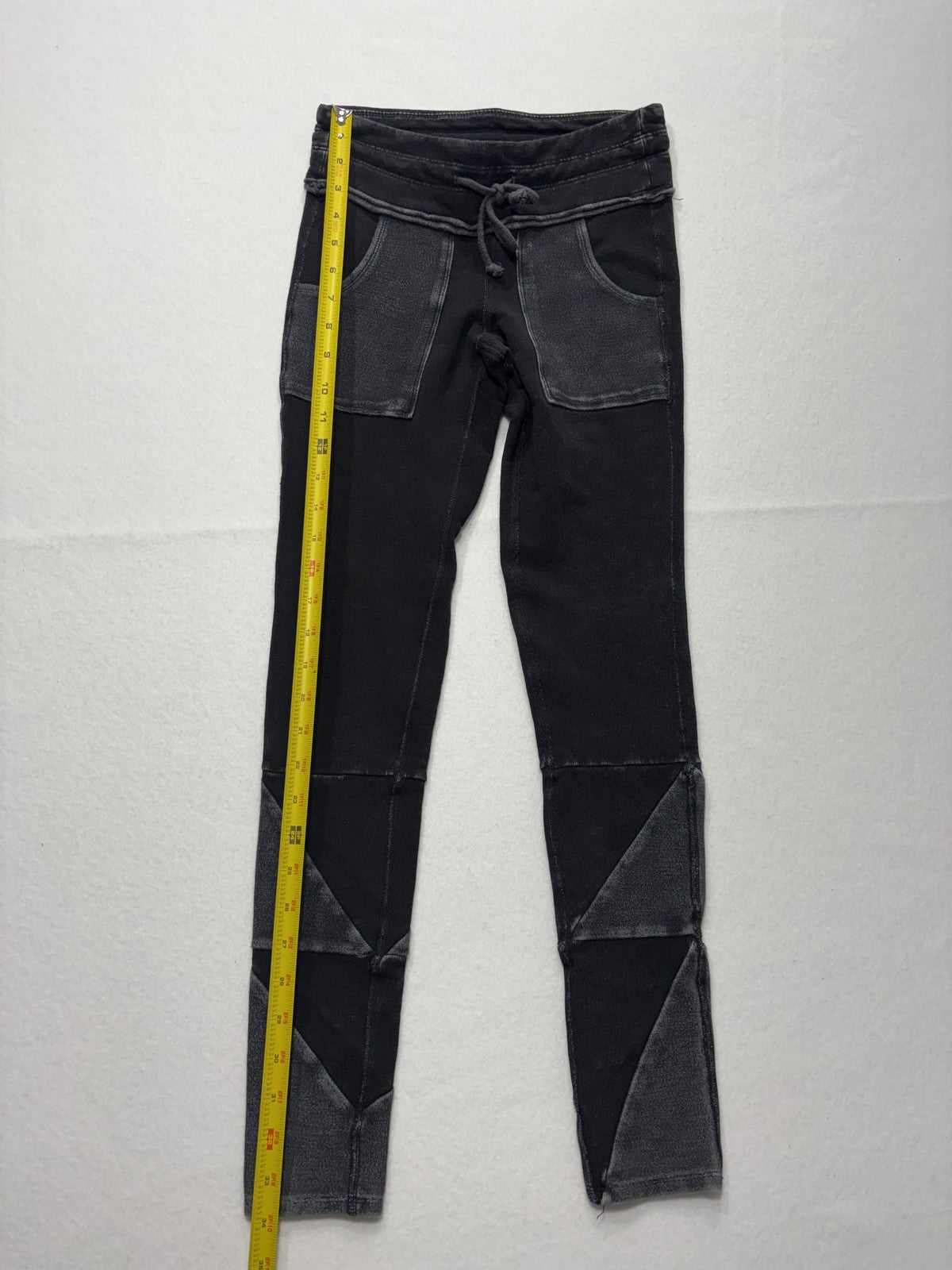 FP Movement Leggings Womens Small Black Colorblock Drawstring Pocket Ankle