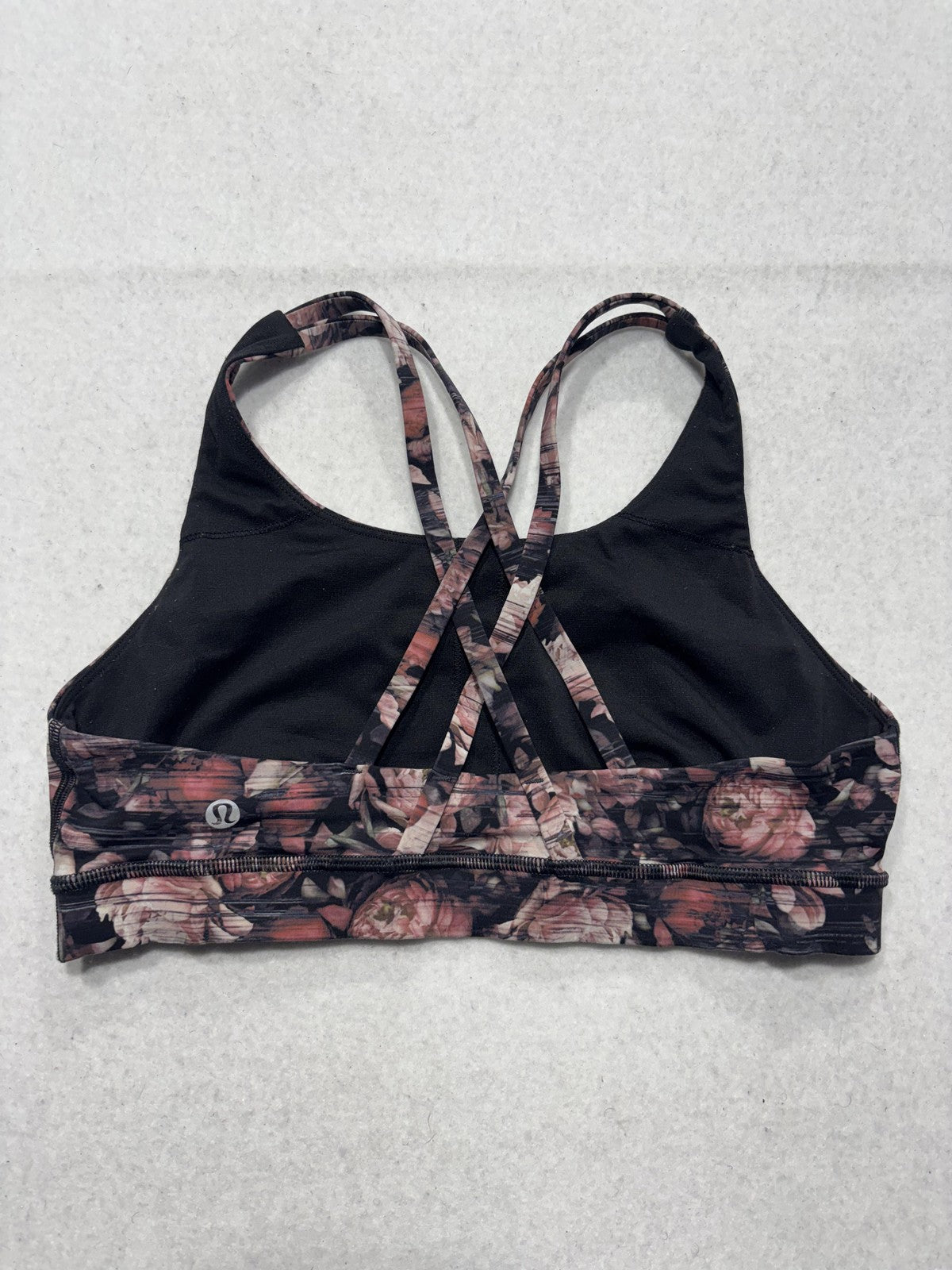 Lululemon Sports Bra Womens 8 Multicolor Floral Strappy Crossback Yoga Athletic