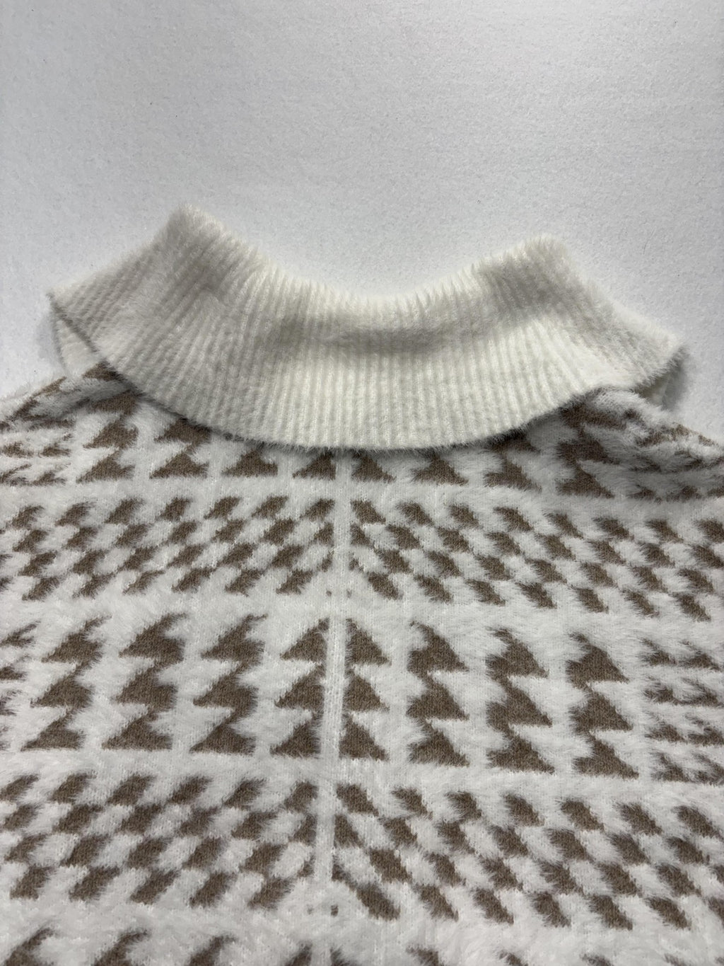 Marc New York Sweater Womens XL White Full Zip Mock Neck Geometric Pattern Knit