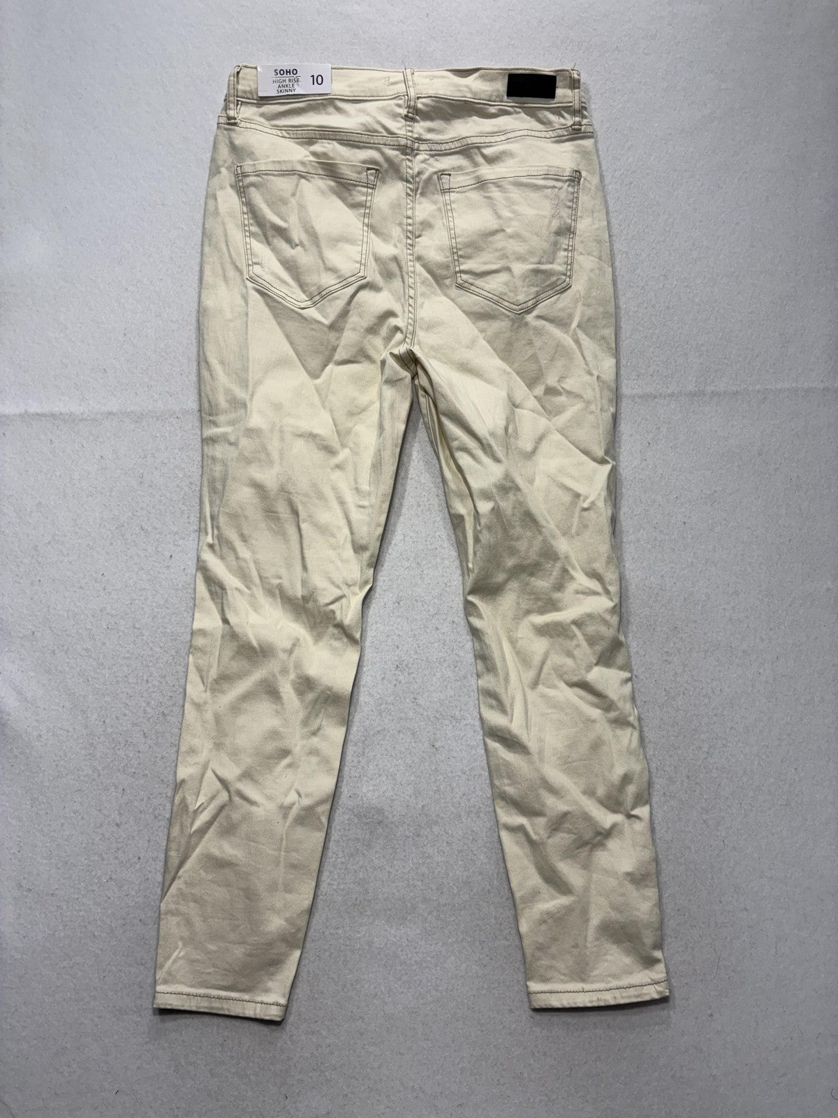 Nicole Miller Soho High Rise Ankle Skinny Jeans Womens 10 Winter White 32x27