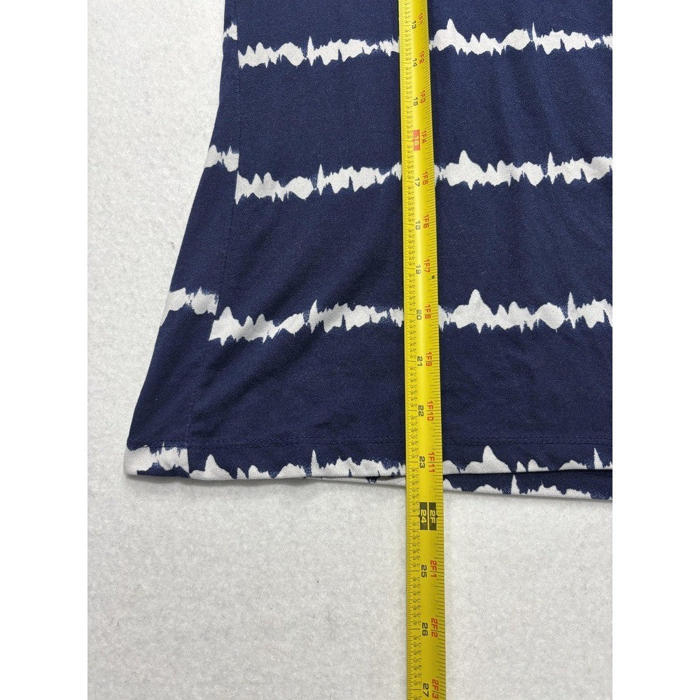 Poof Shirt Womens Medium Blue Stripe Scoop Neck Strap Casual Short Sleeve Tee