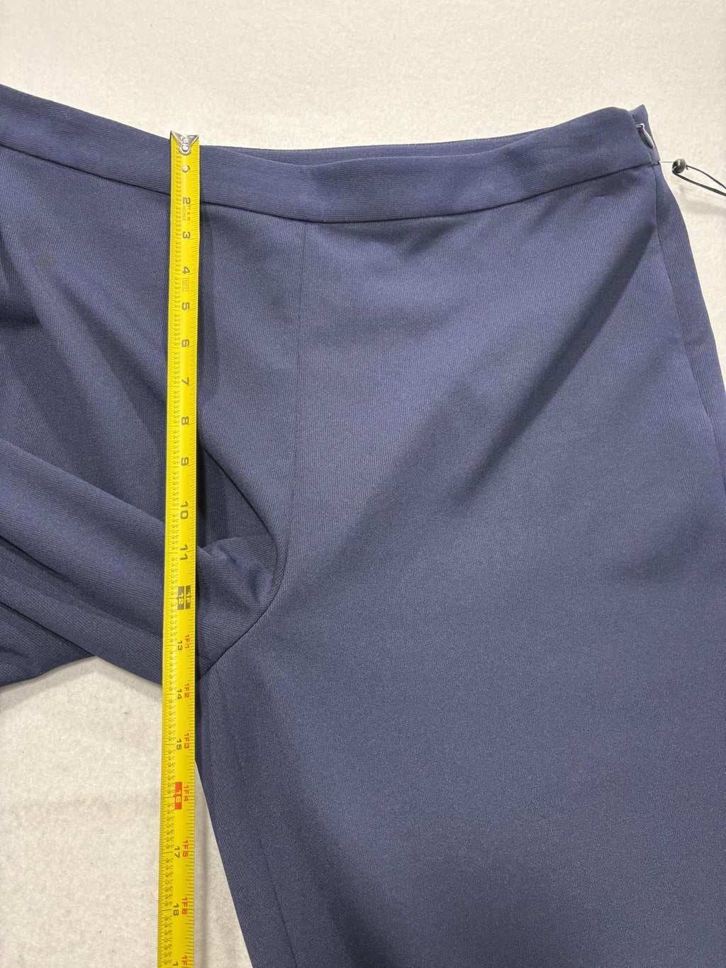 DKNY Dress Pants Womens 16 Blue Twill Wide Leg Stretch Zip Art Basel Work