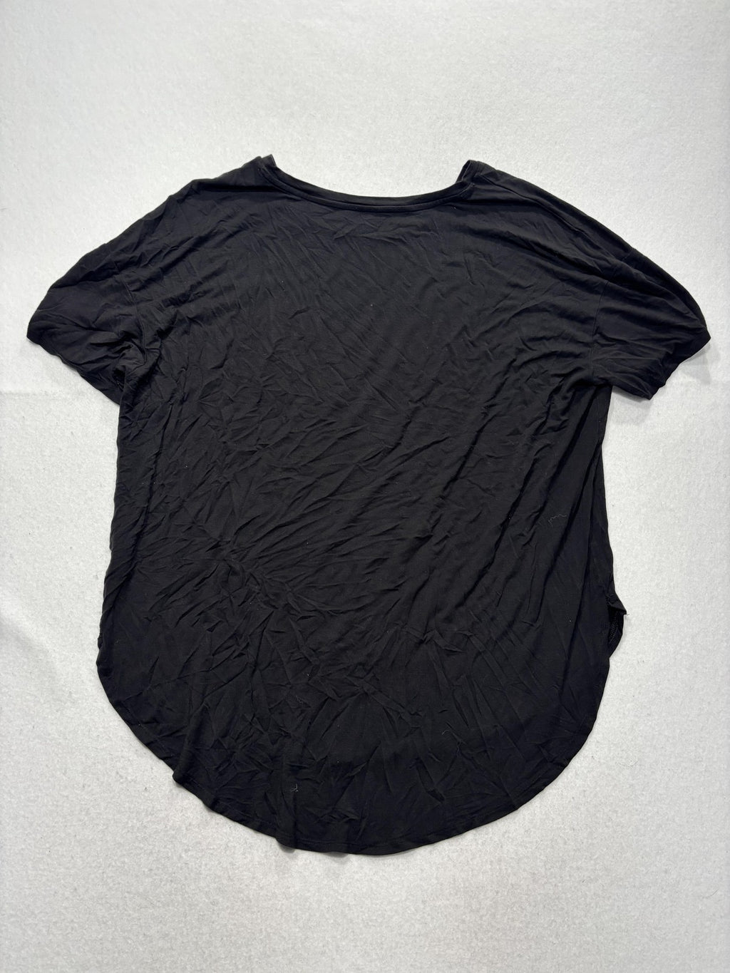 Time And Tru Shirt Womens XL Black Scoop Neck Short Sleeve Tunic Tee Casual