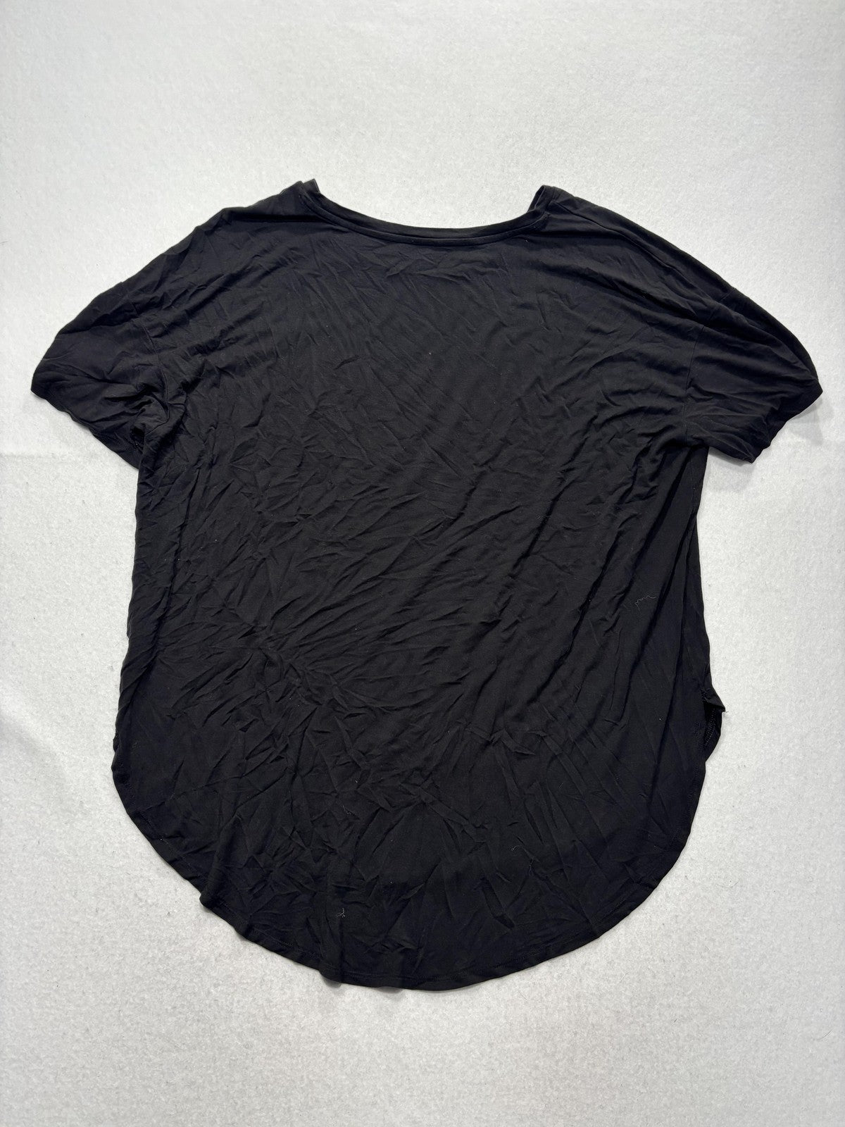 Time And Tru Shirt Womens XL Black Scoop Neck Short Sleeve Tunic Tee Casual