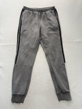 Adidas ZX Sweatpants Mens Medium Gray Fleece Elastic Waist Side Stripe Cuffed