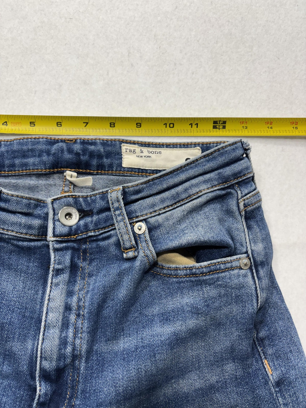 Rag & Bone Jeans Womens 27 Blue Medium Wash Mid Rise Skinny Stretch Denim 27x29