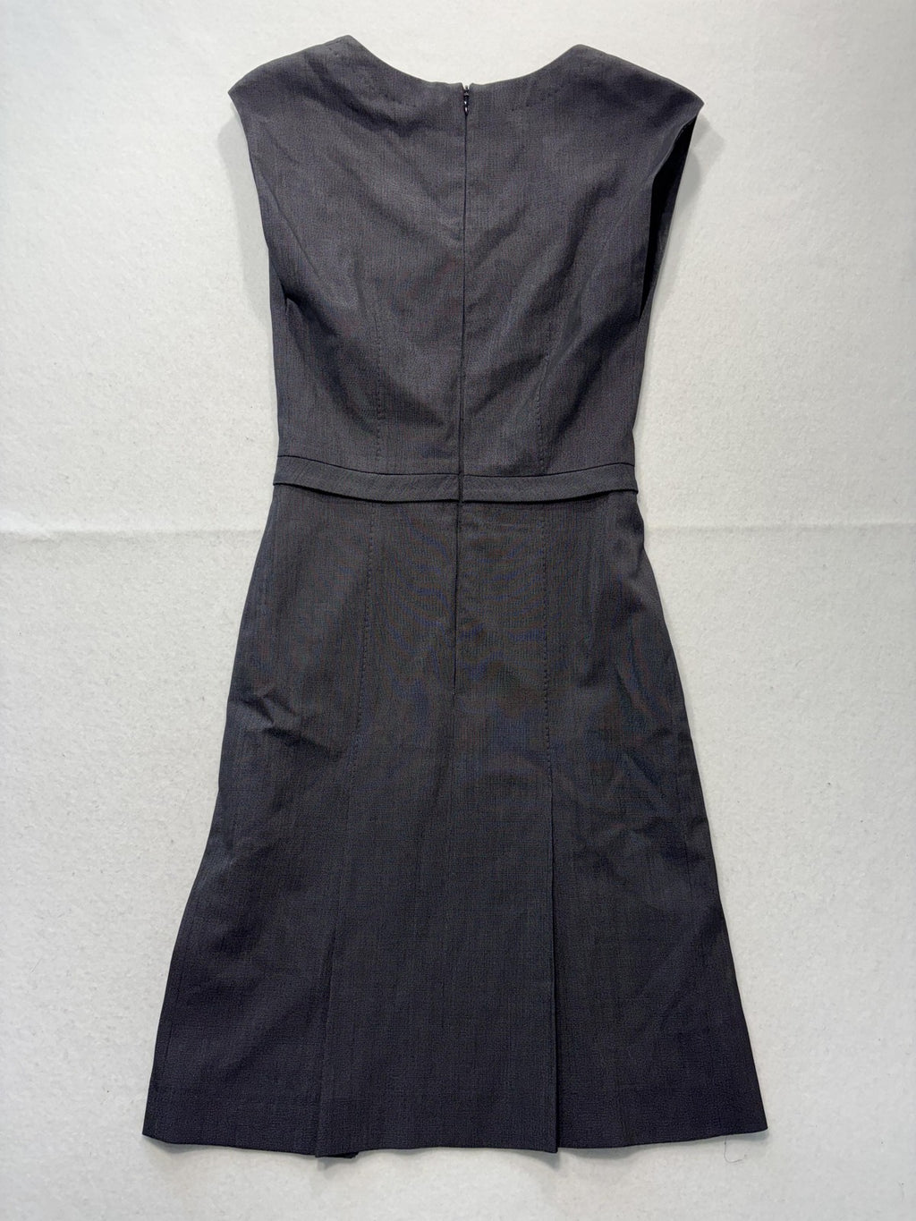 HUGO Dress Womens Medium Gray Scoop Neck Cap Sleeve Sheath Lined Work Office