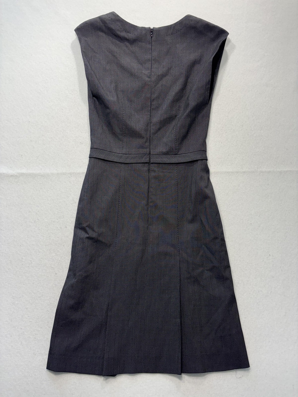 HUGO Dress Womens Medium Gray Scoop Neck Cap Sleeve Sheath Lined Work Office