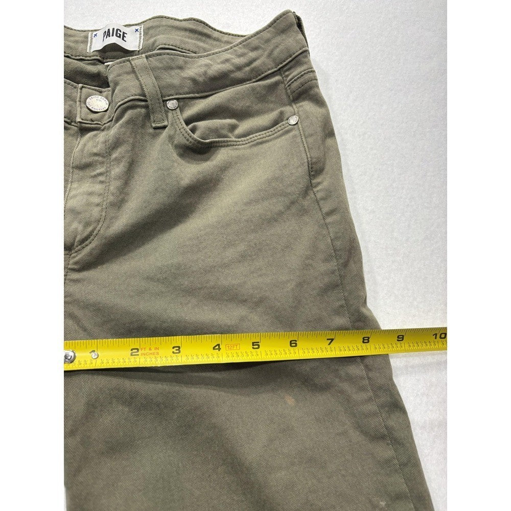 Paige Verdugo Ankle Jeans Womens 30 Green Mid Rise Skinny 30x28 Stretch Denim