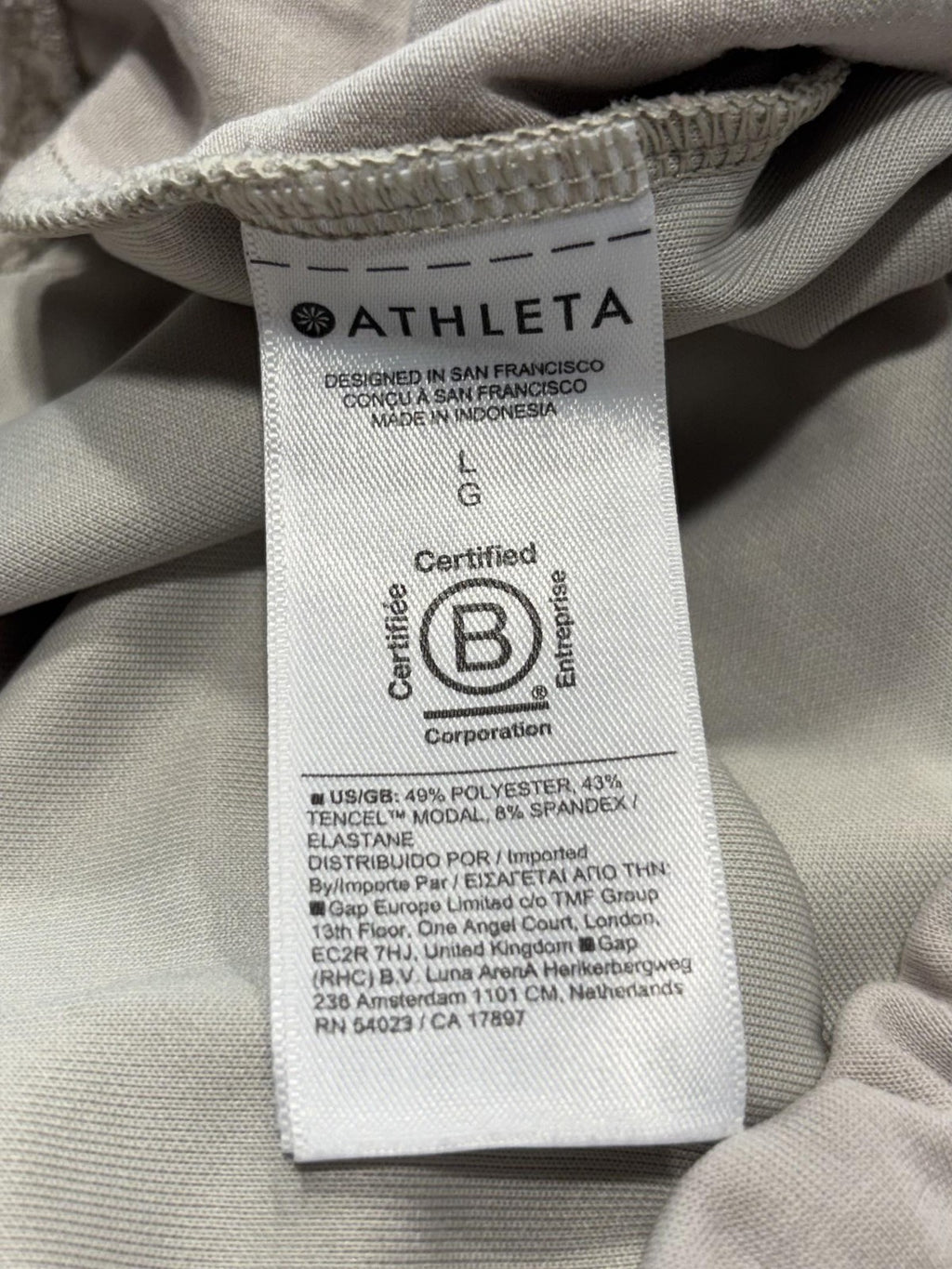 Athleta Pants Womens Large Beige Cropped Wide Leg Drawstring Jersey Lounge