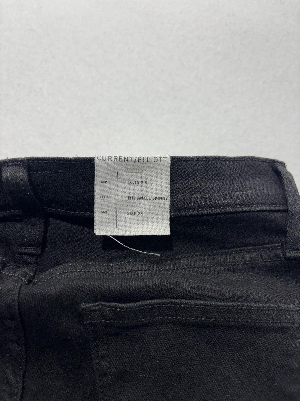 Current/Elliott Jeans Womens 26 Black Low Rise Ankle Skinny Stretch Crochet