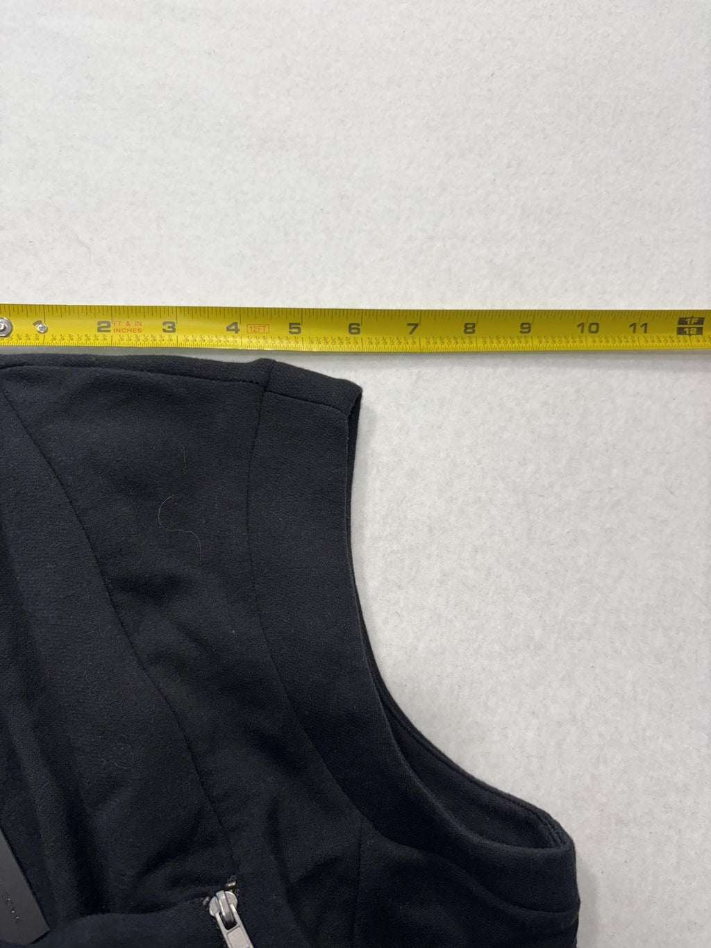 Heather By Bordeaux Vest Womens Medium Black Fleece Asym Zip Long Moto