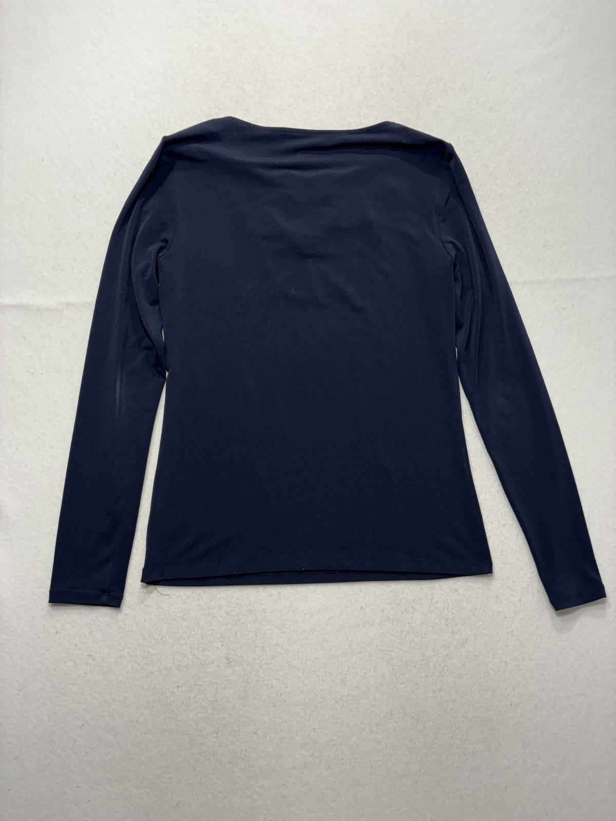 MICHAEL Michael Kors Blouse Womens Small Blue Round Neck Metal Bar Long Sleeve