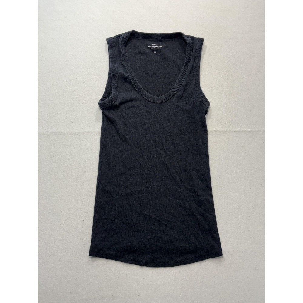 Abercrombie & Fitch Tank Womens Small Black Ribbed Knit Scoop Neck Maternity