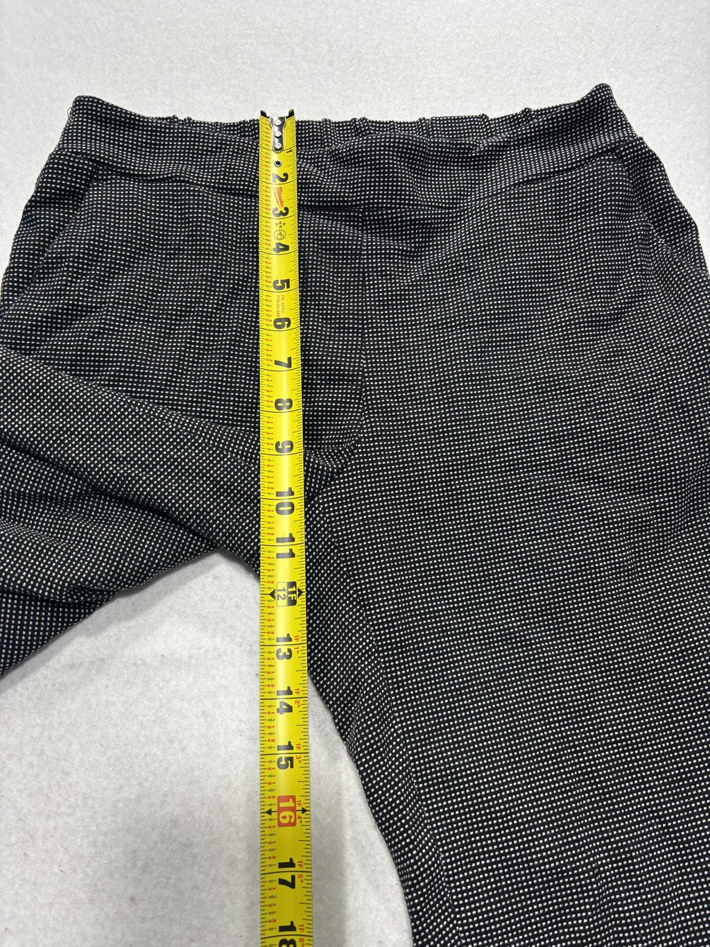 Nine West Dress Pants Womens Small Black Check Crop Tapered Knit Stretch