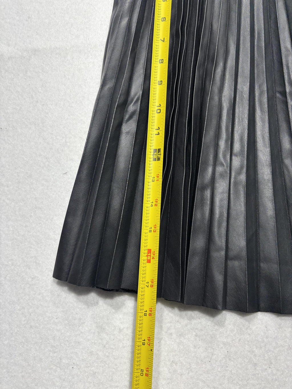 French Connection Skirt Womens 6 Black Faux Leather Pleated Mini Skater Party