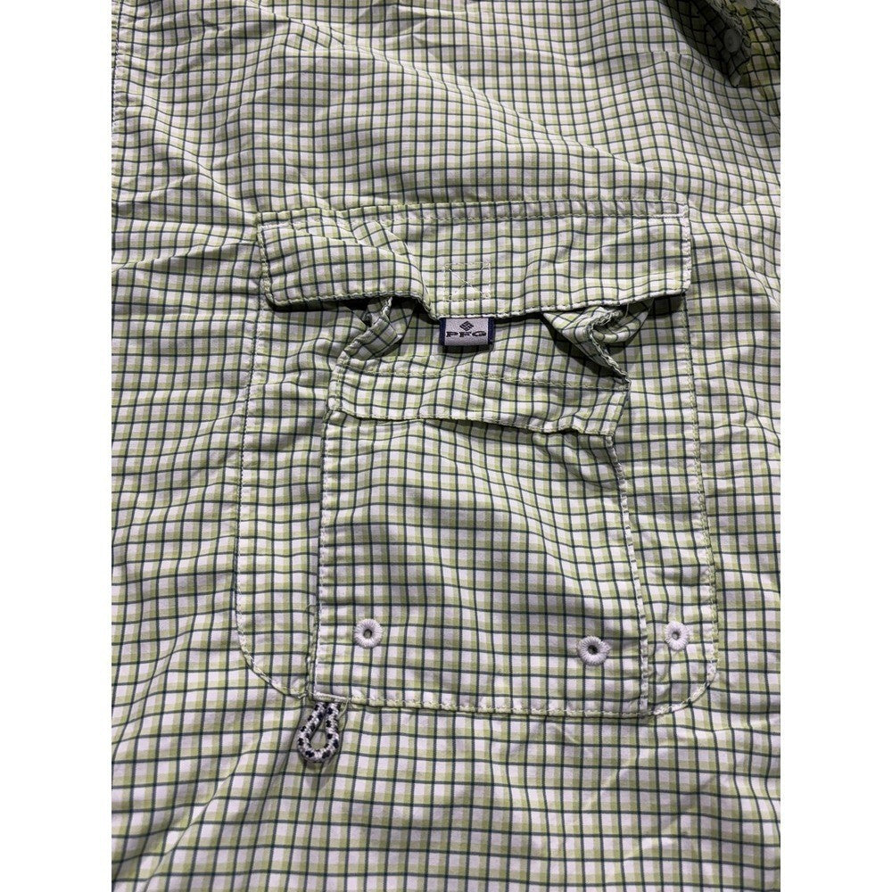 Columbia PFG Super Bahama Shirt Mens 2XL Green Short Sleeve Fishing Button Up