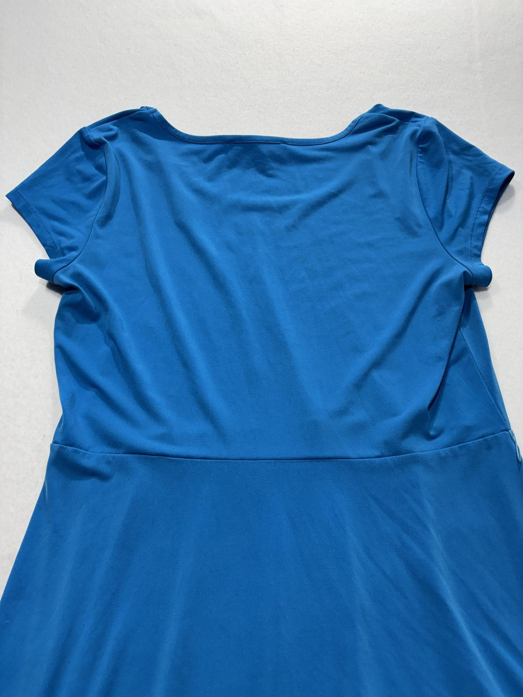 MICHAEL Michael Kors Dress Womens Large Blue Scoop Neck Fit Flare Jersey Stretch