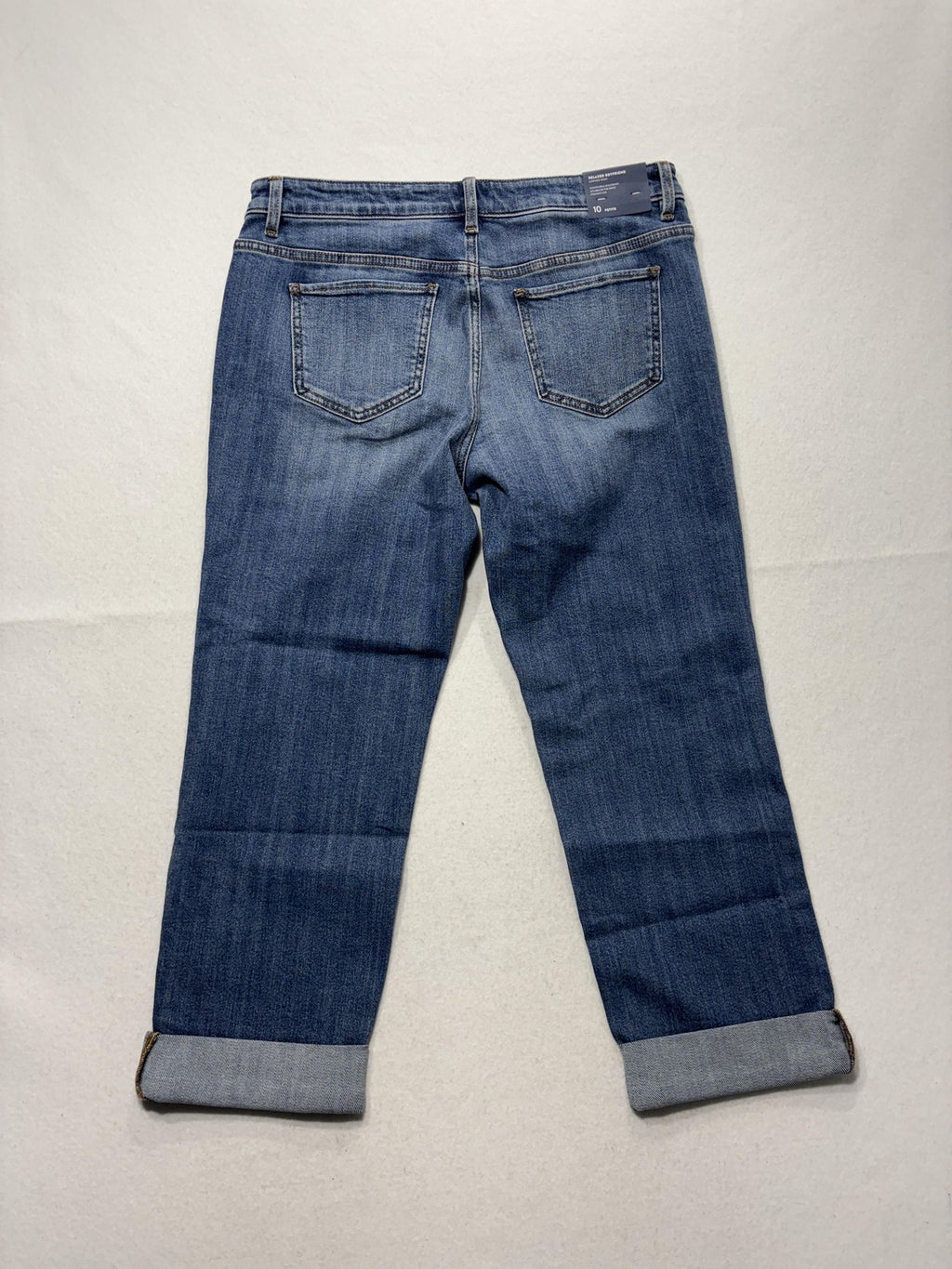 J. Jill Denim Jeans Womens 10P Blue Surfside Wash Relaxed Boyfriend Cuffed Ankle