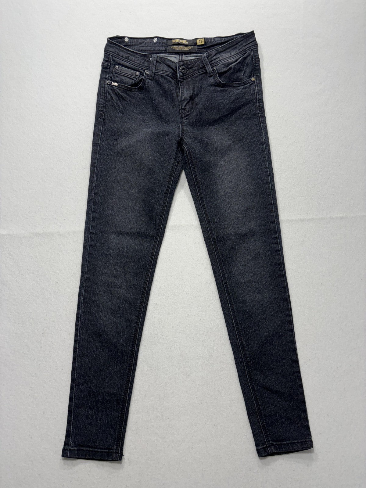Diesel Jeans Womens 27 Gray Charcoal Wash Low Rise Skinny Stretch 27x29.5