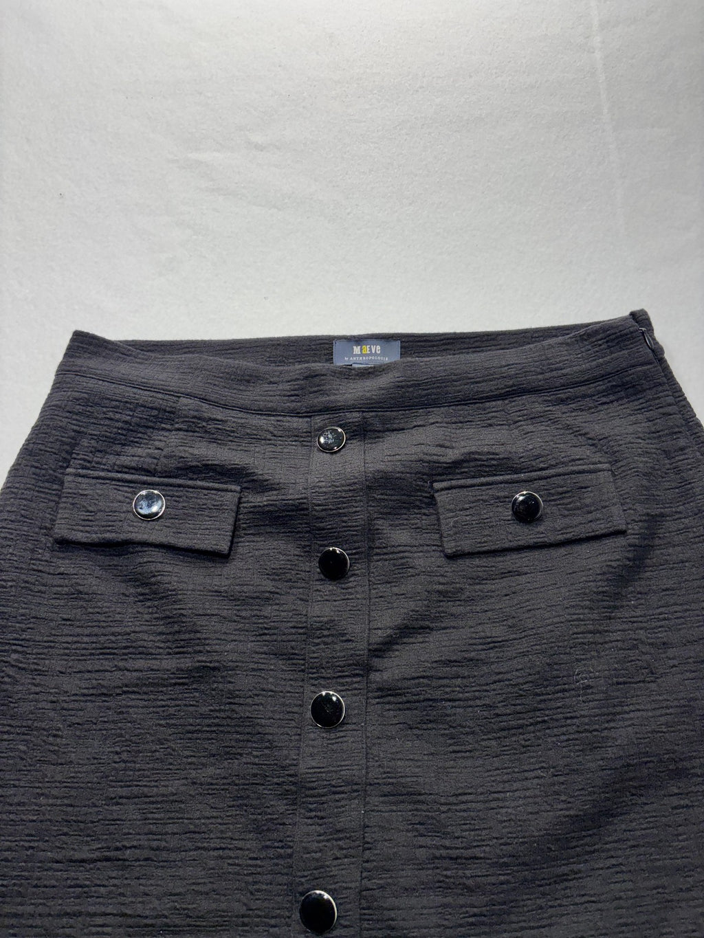 Maeve Skirt Womens Large Gray Textured Button Front A Line Mini Anthropologie
