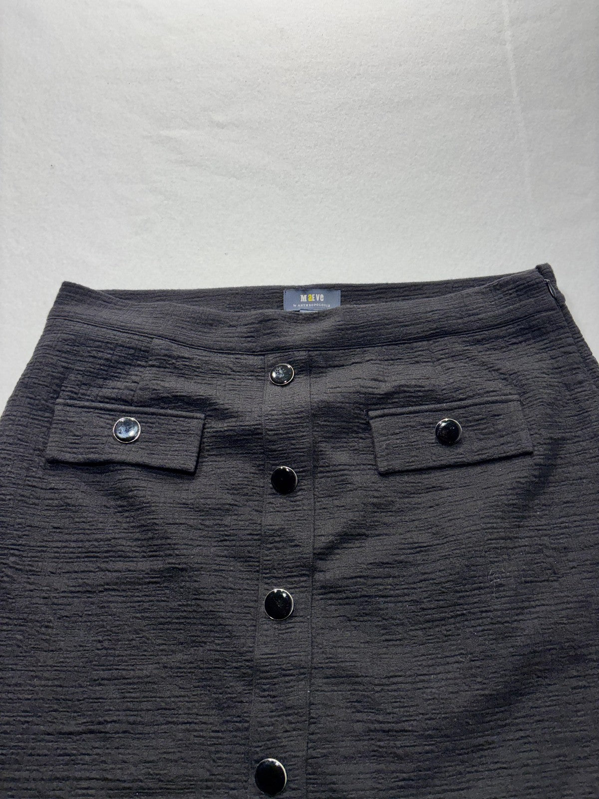 Maeve Skirt Womens Large Gray Textured Button Front A Line Mini Anthropologie