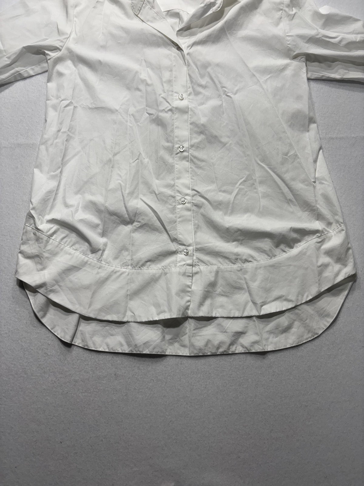 SBJ Austin Shirt Womens One Size White Long Tunic Button Front Cotton Top