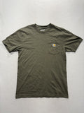 Carhartt Mens Small Green K87 Loose Fit Pocket T-Shirt Short Sleeve K87-M DOV