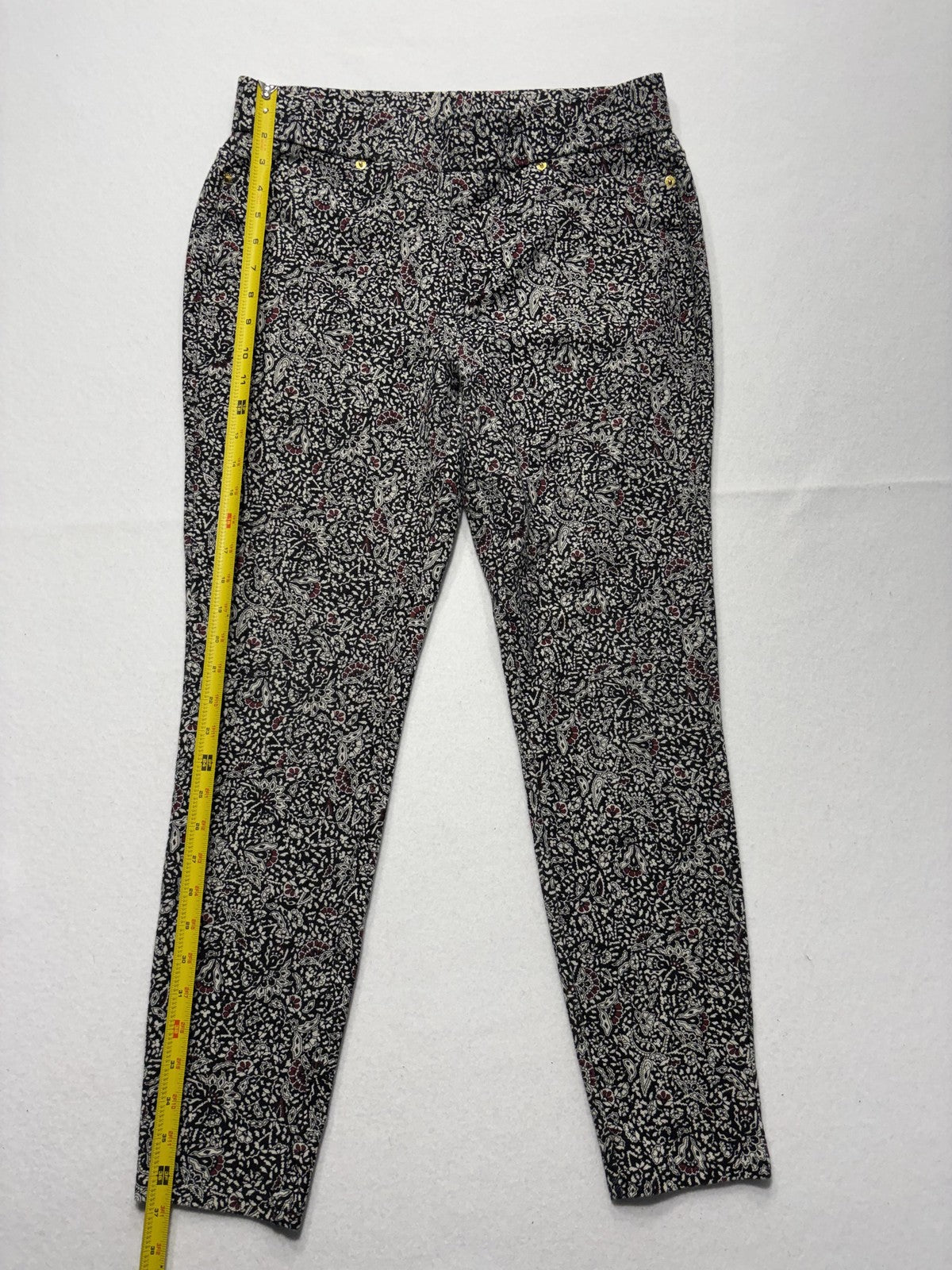 MICHAEL Michael Kors Pants Womens Large Black Paisley Jegging Pull On Stretch