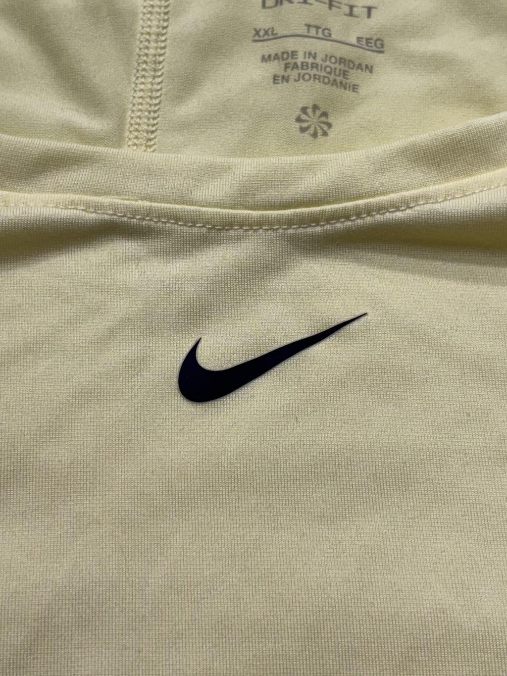 Nike Shirt Womens XXL Yellow Dri-FIT Crew Neck Short Sleeve Running Athletic Top