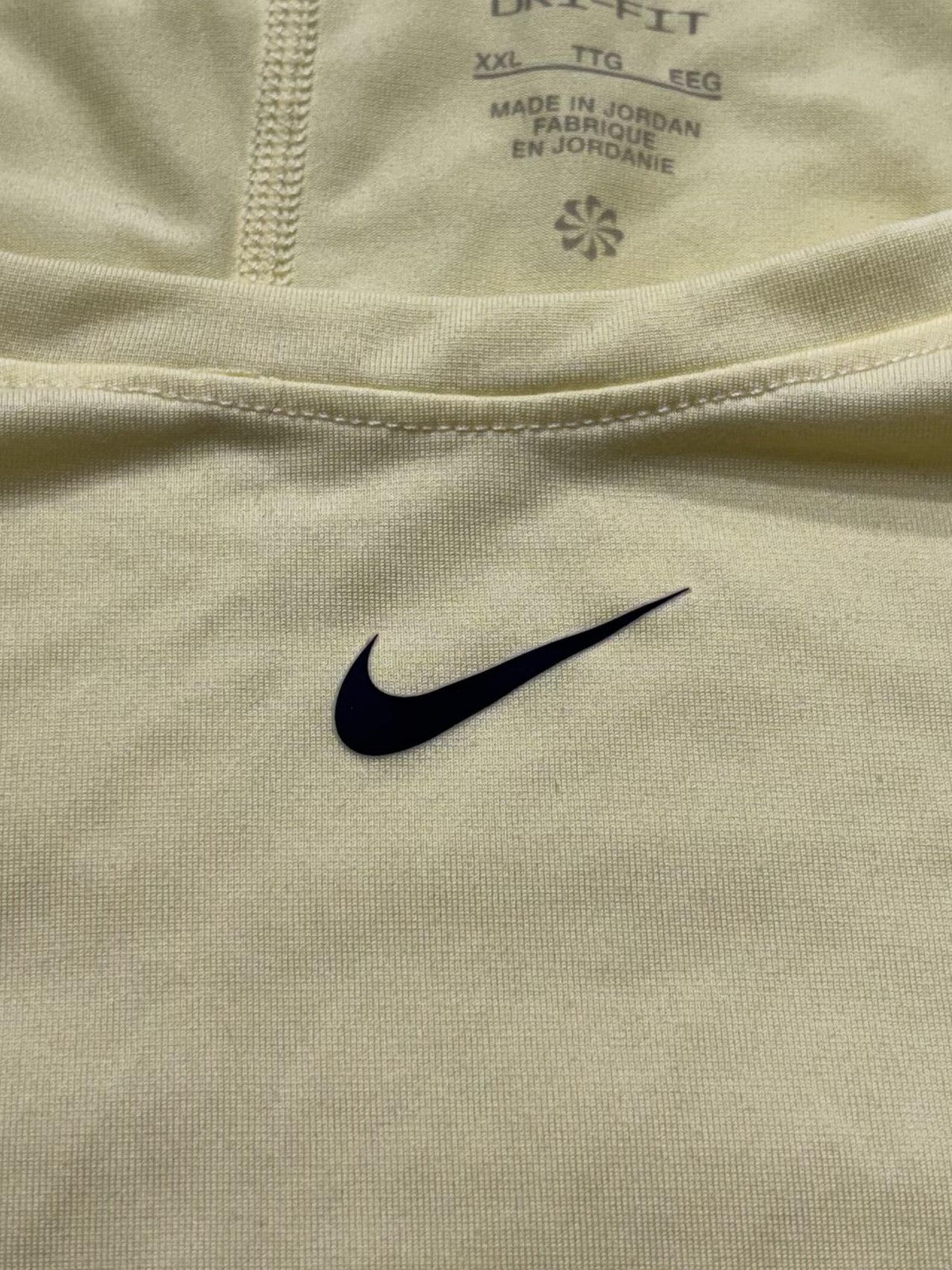 Nike Shirt Womens XXL Yellow Dri-FIT Crew Neck Short Sleeve Running Athletic Top