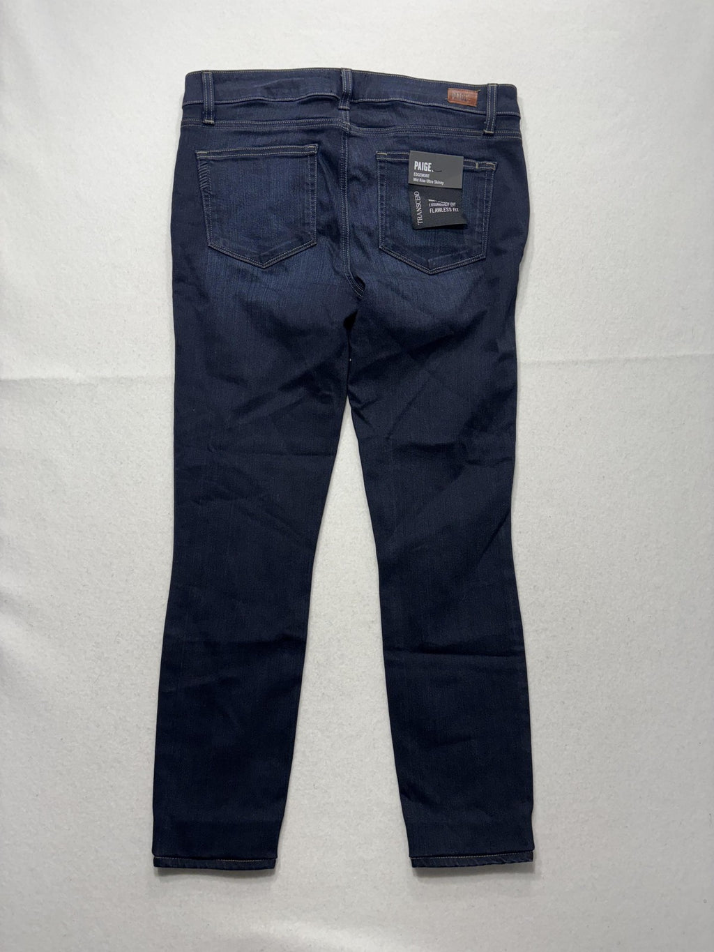 Paige Edgemont Jeans Womens 31 Blue Dark Wash Mid Rise Ultra Skinny 31x29.5 Zips