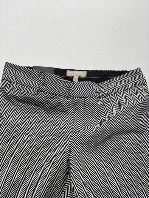 Banana Republic Dress Pants Womens 4 Black White Herringbone Sloan Slim Ankle