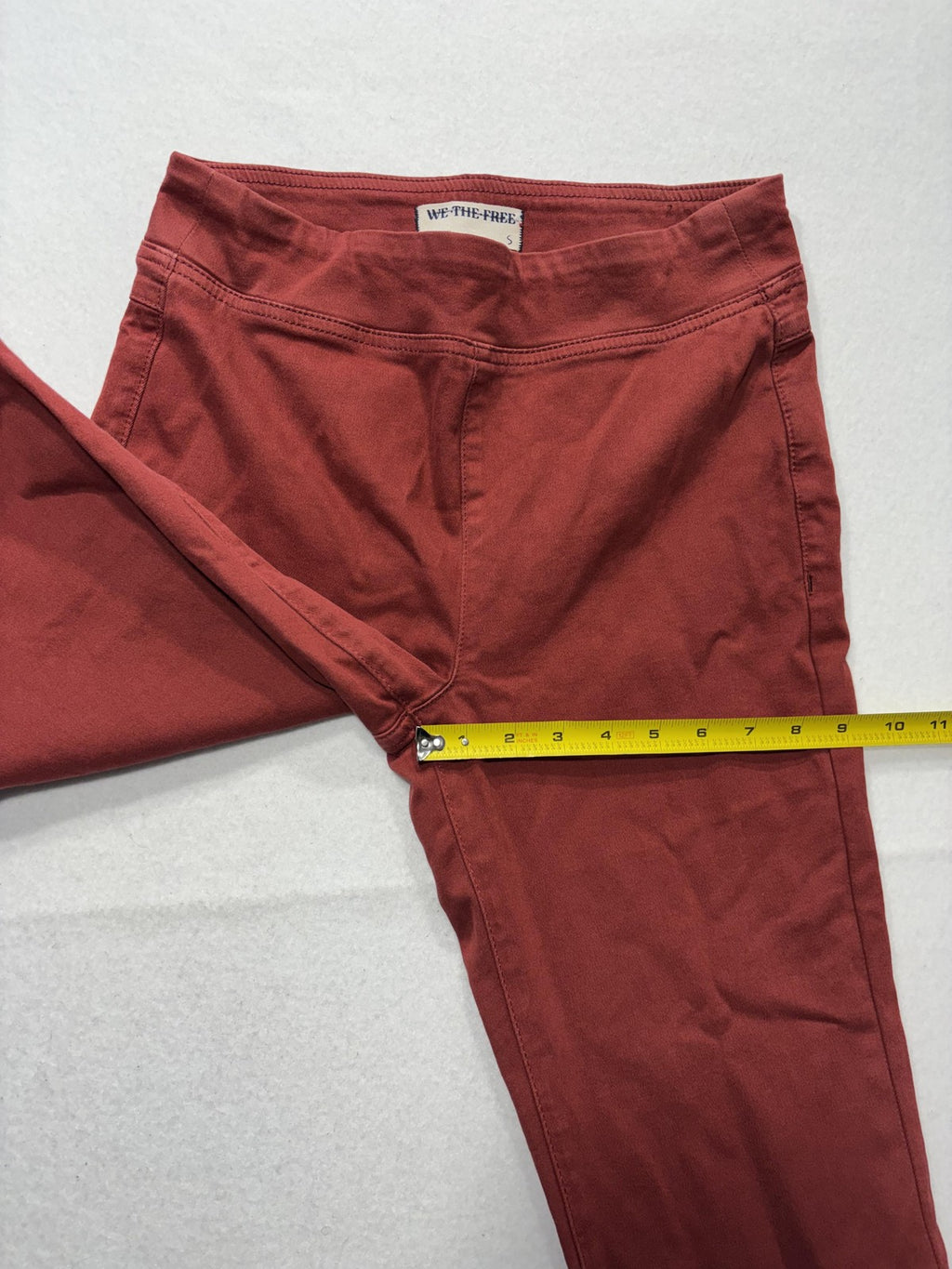We The Free Pants Womens Small Red Twill Jegging Flare Leg Pull On Stretch