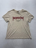 H&M Shirt Mens Medium Beige Justin Bieber Purpose Tour 2017 Graphic Concert Tee