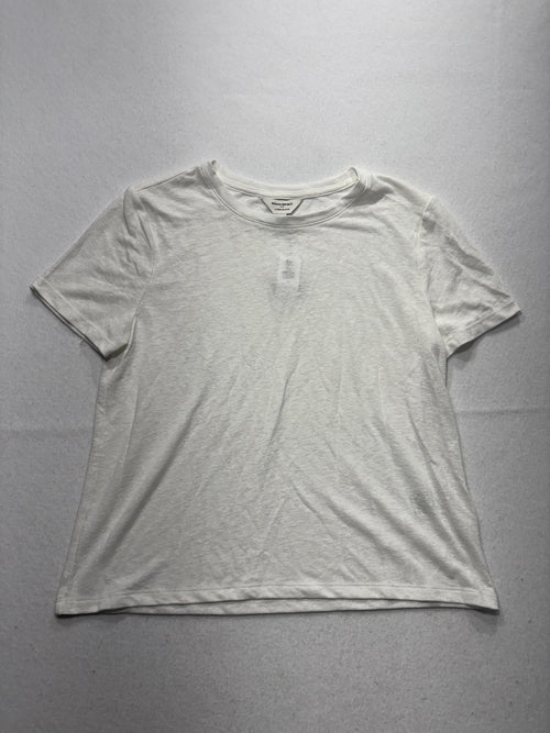 Banana Republic Shirt Womens Small White Linen Blend Crew Neck Short Sleeve Tee