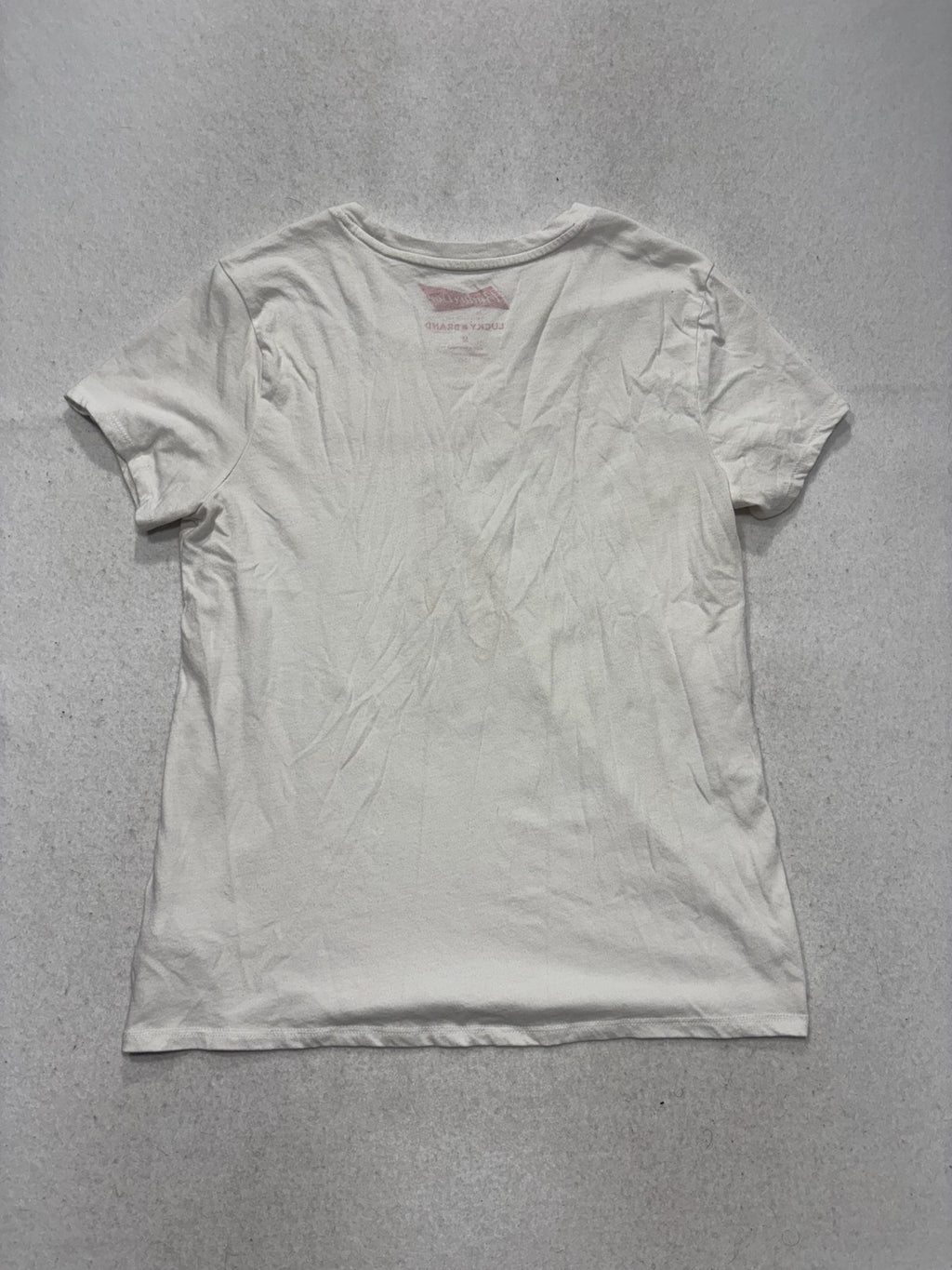 Lucky Brand Shirt Womens Medium White Budweiser Beer Graphic Crew Neck Tee